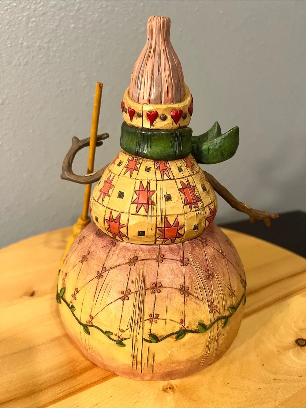 Jim Shore Snowman With Broom “Winters Warmth” Heartwood Creek #112249-2003